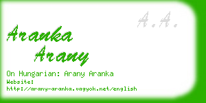 aranka arany business card